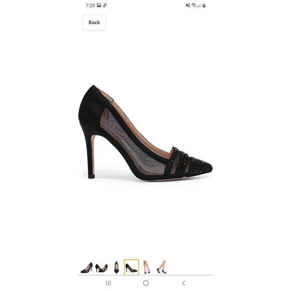 New 9.5 Black Dream Pairs Rouge 3 High Heel Rhinestone Pointed Toe 4" Pu… - Picture 2 of 8